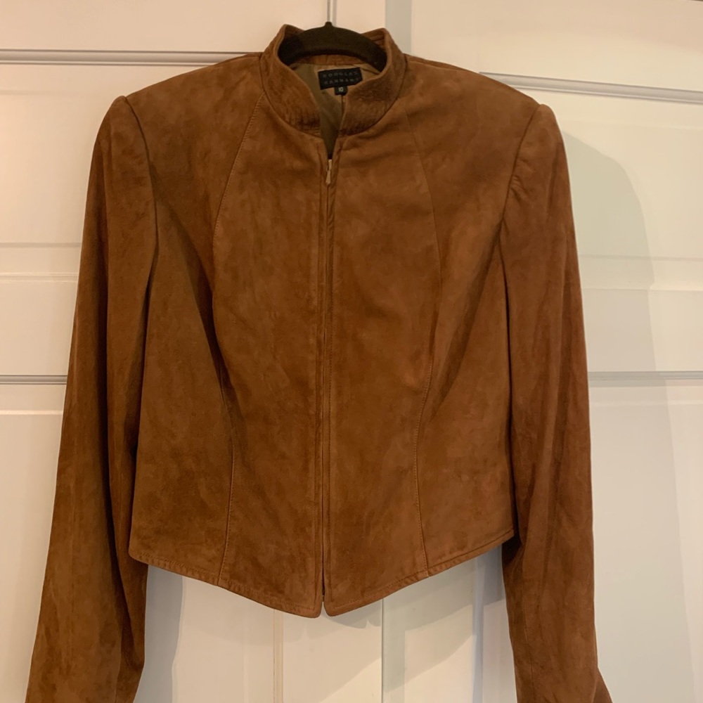 Douglas Hannant Cropped Suede Leather Jacket